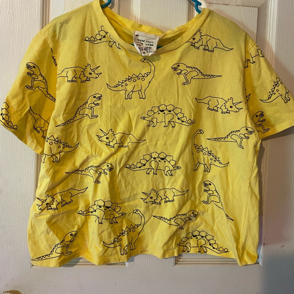 Yellow Dinosaur Crop Top
